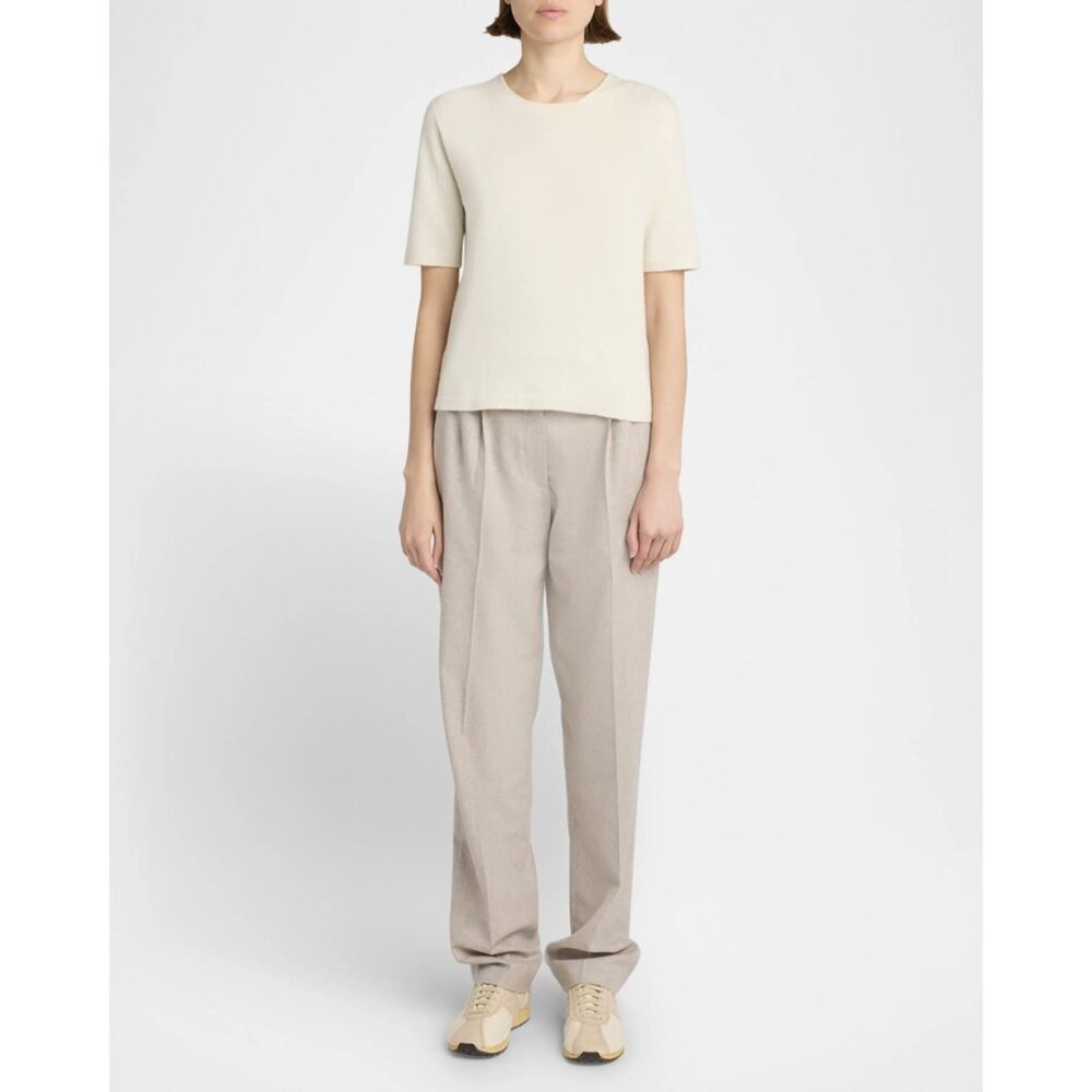The Row Ipar Top in Pale Green Small Womens Cashmere SHort Sleeve Sweater - Picture 12 of 13